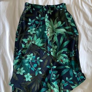 High wasted wide leg jungle print pants